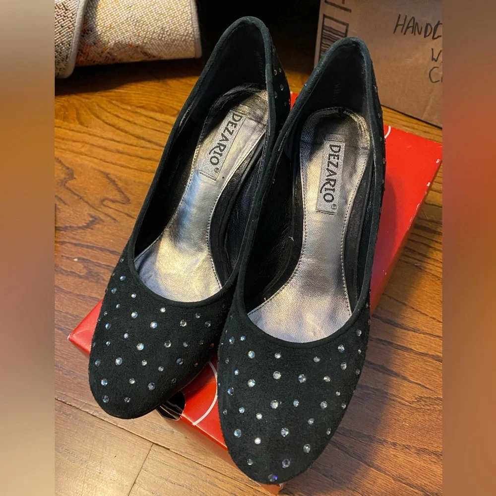 Black Rhinestone Pumps - Picture 2 of 4